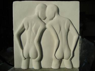 Original Folk Love Sculpture by Andyy Olesen