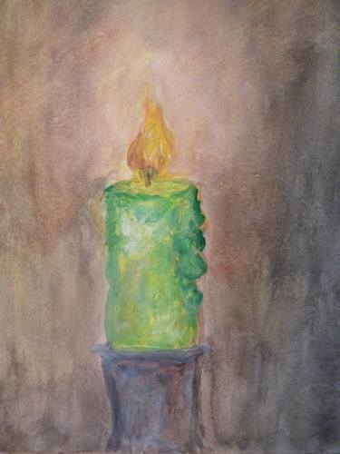 Green melting candle thumb