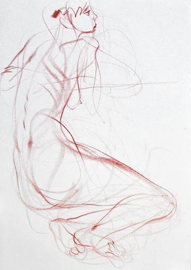 Original Figurative Nude Drawings by VOLODYMYR SEMKIV