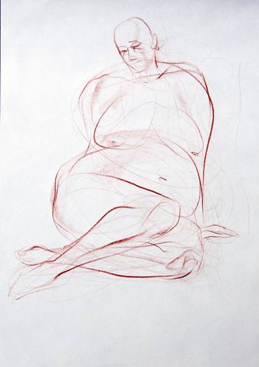 Original Figurative Nude Drawings by VOLODYMYR SEMKIV