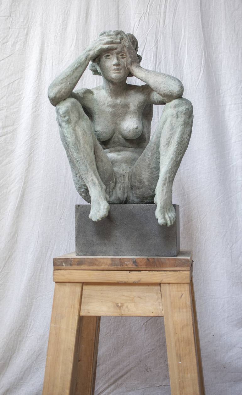 Original Figurative Nude Sculpture by VOLODYMYR SEMKIV