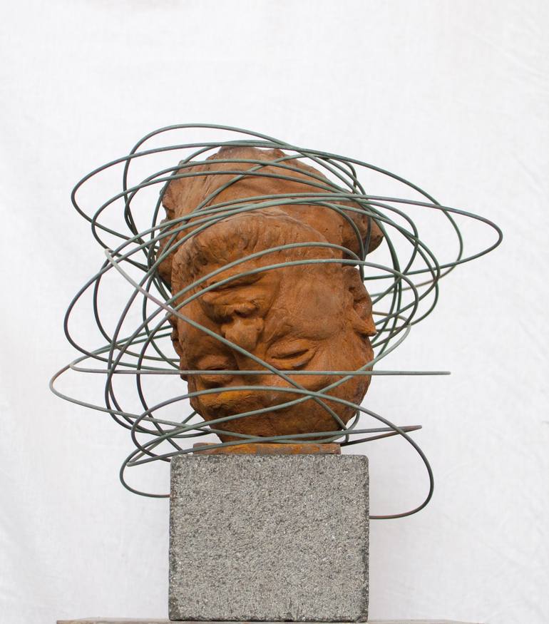 Original Figurative Men Sculpture by VOLODYMYR SEMKIV