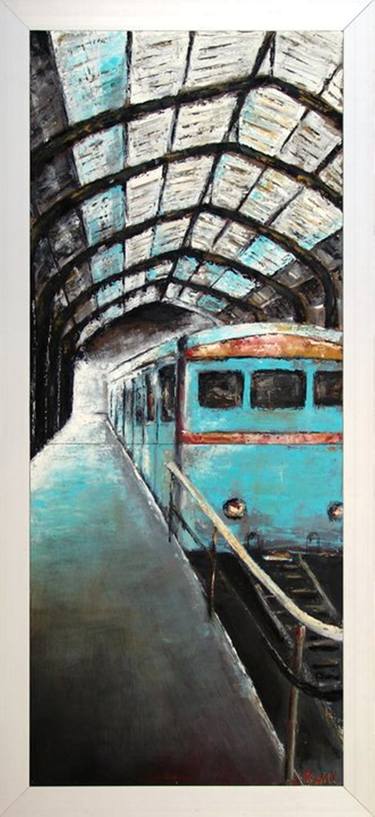 Original Expressionism Train Paintings by Kalli Matzora