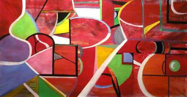 Original Cubism Abstract Paintings by Kalli Matzora