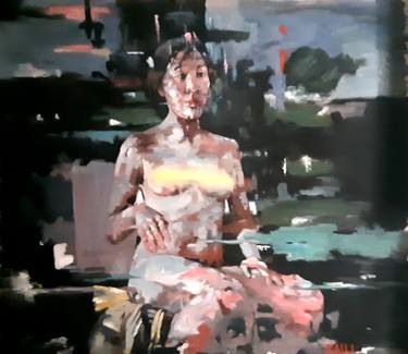 Original Impressionism Nude Painting by Kalli Matzora