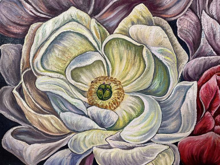 Original Modernism Floral Painting by Ellada Ismayilova