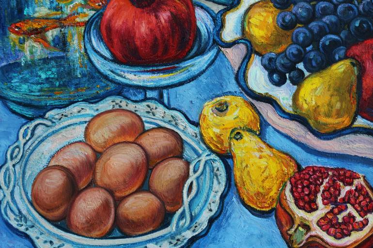 Original Impressionism Still Life Painting by Ellada Ismayilova