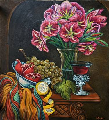 Original Impressionism Still Life Painting by Ellada Ismayilova