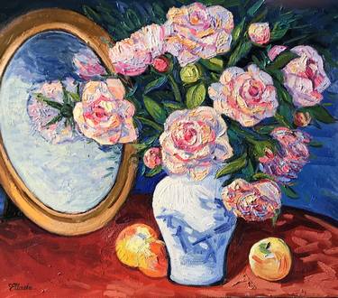 Original Fine Art Floral Paintings by Ellada Ismayilova