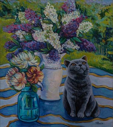 Original Cats Paintings by Ellada Ismayilova