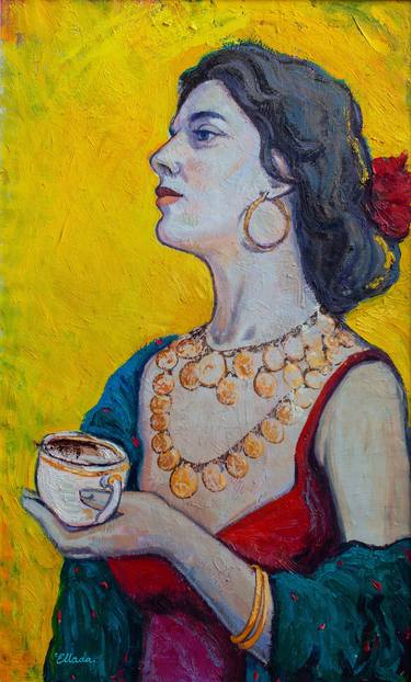 Original Fine Art Women Paintings by Ellada Ismayilova