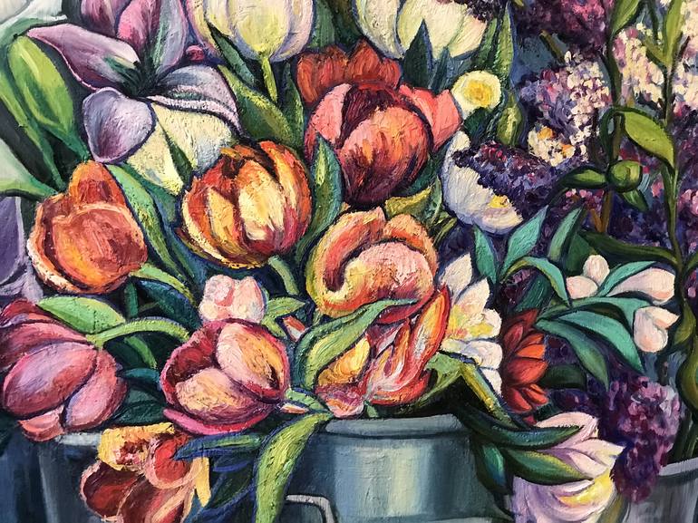 Original Fine Art Floral Painting by Ellada Ismayilova