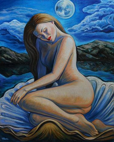 Print of Realism Nude Paintings by Ellada Ismayilova