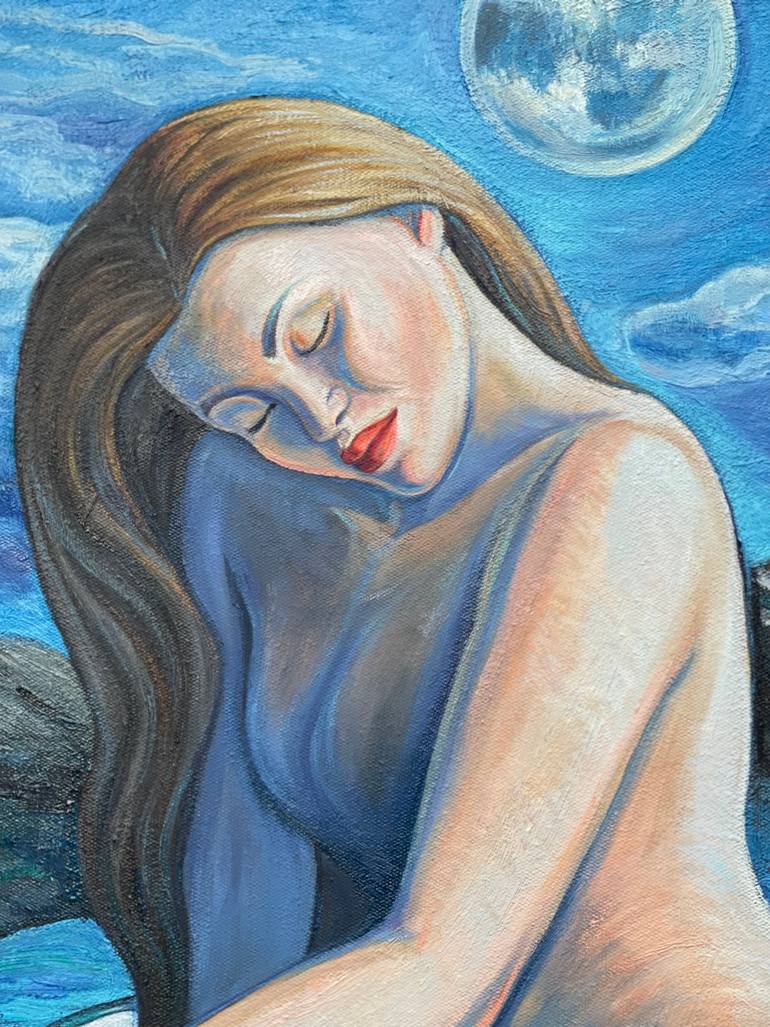 Original Art Deco Nude Painting by Ellada Ismayilova