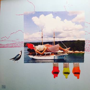 Print of Surrealism Sailboat Collage by Meta Solar