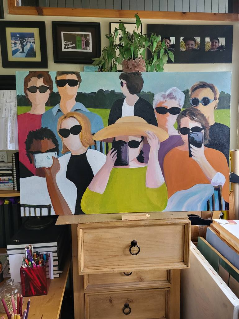 Original Abstract People Painting by Denise Dalzell