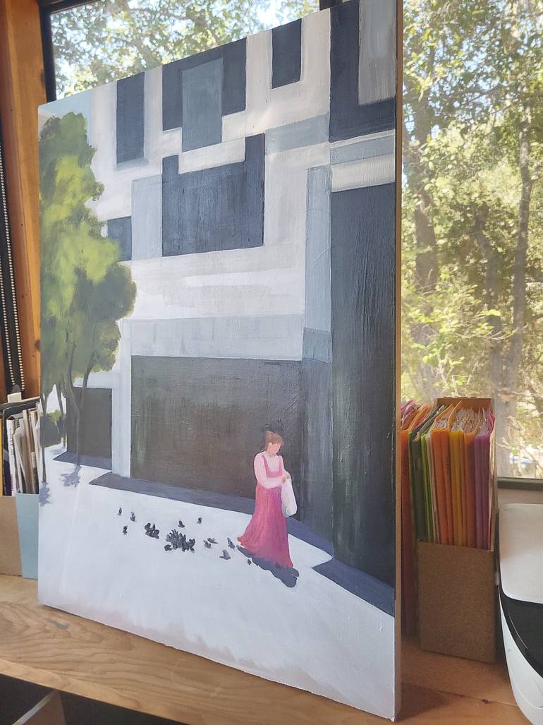 Original Abstract People Painting by Denise Dalzell