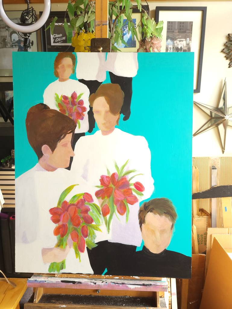 Original Abstract People Painting by Denise Dalzell