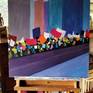 On easel in the studio.....