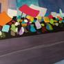 An abstract illustration of a gathering crowd at a growing protest.