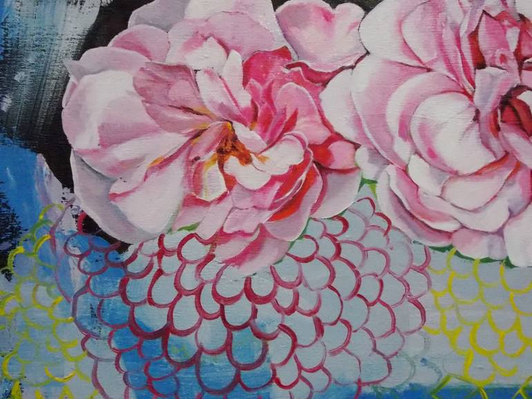 Original Abstract Floral Painting by Christine Sauerteig-Pilaar