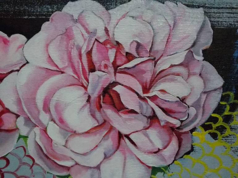 Original Abstract Floral Painting by Christine Sauerteig-Pilaar