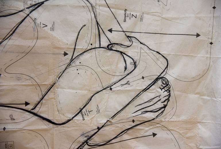 Original Nude Drawing by Christine Sauerteig-Pilaar