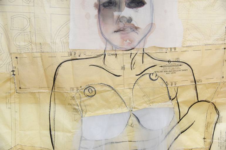 Original Expressionism Women Drawing by Christine Sauerteig-Pilaar