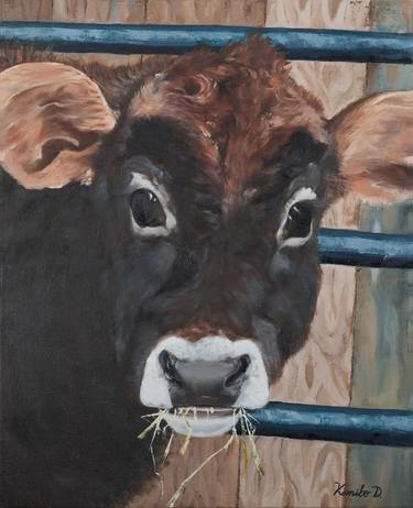 Print of Expressionism Cows Paintings by Kimiko Donohoe