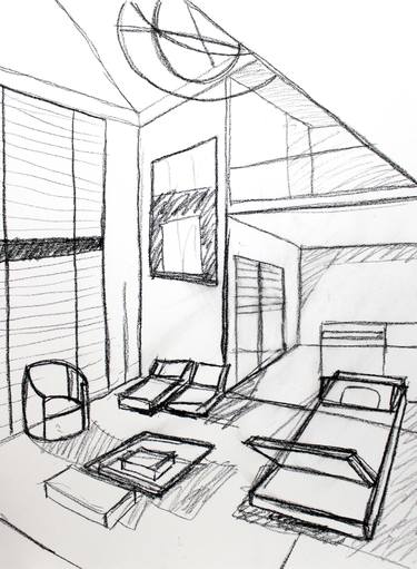 Original Contemporary Home Drawings by Michael Hanna