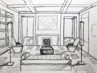 Original Contemporary Home Drawings by Michael Hanna
