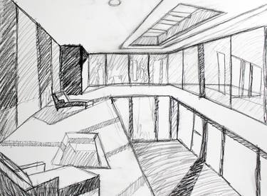 Original Contemporary Home Drawings by Michael Hanna