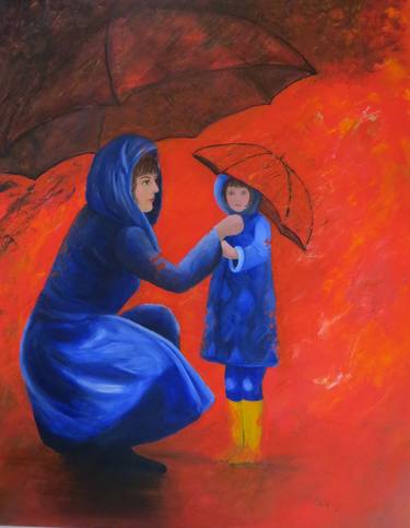Print of Figurative Family Paintings by Christine Cross