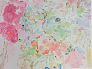 Print of Impressionism Floral Paintings by Theodora Papoulidoy