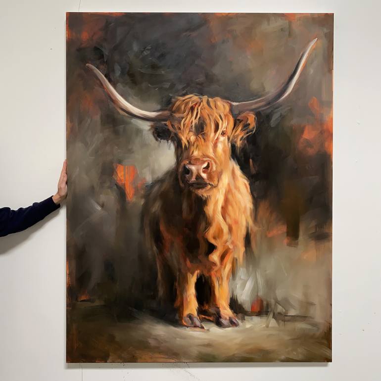 Original Fine Art Cows Painting by Aimée Hoover