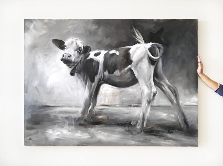 Original Fine Art Cows Painting by Aimée Hoover