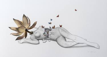 Original Surrealism Women Mixed Media by William Higginson