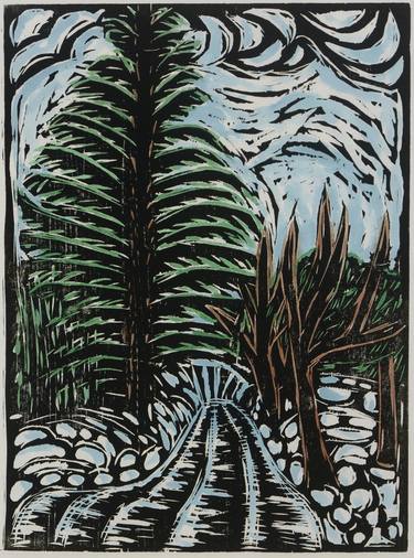 Print of Expressionism Landscape Printmaking by Margie Greve