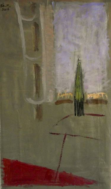 Original Abstract Interiors Painting by Shaul Mirensky