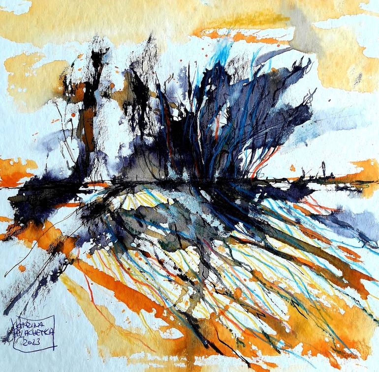 Original Abstract Expressionism Abstract Painting by Karina Plachetka