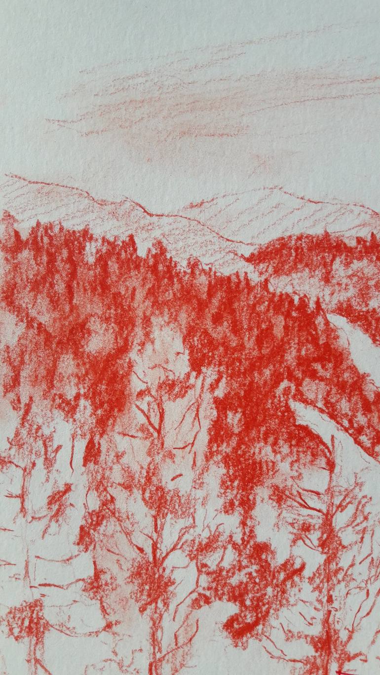 Original Impressionism Landscape Drawing by Karina Plachetka