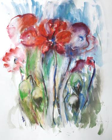 Original Expressionism Floral Paintings by Karina Plachetka