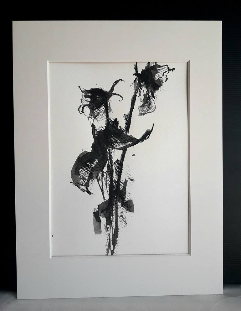 Original Abstract Floral Drawing by Karina Plachetka