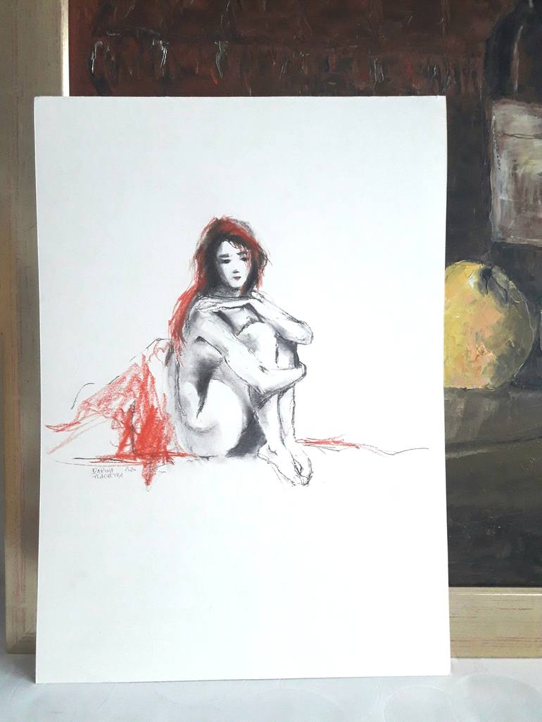 Original Figurative Women Drawing by Karina Plachetka