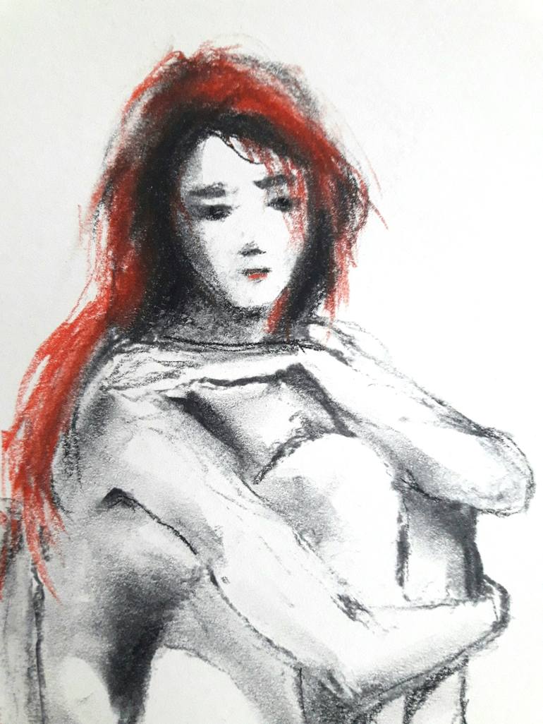 Original Figurative Women Drawing by Karina Plachetka