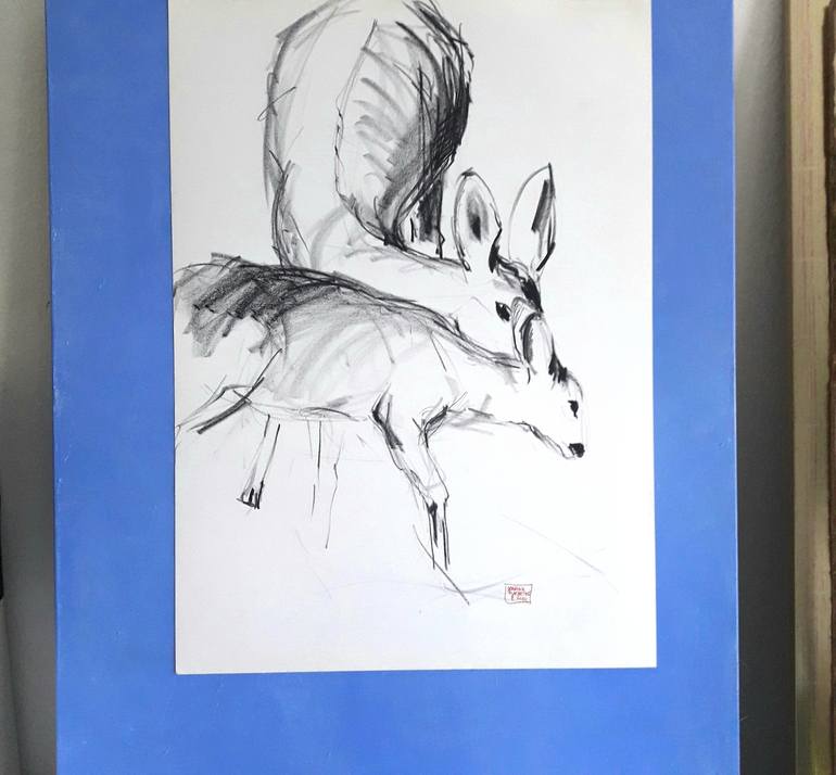 Original Minimalism Animal Drawing by Karina Plachetka