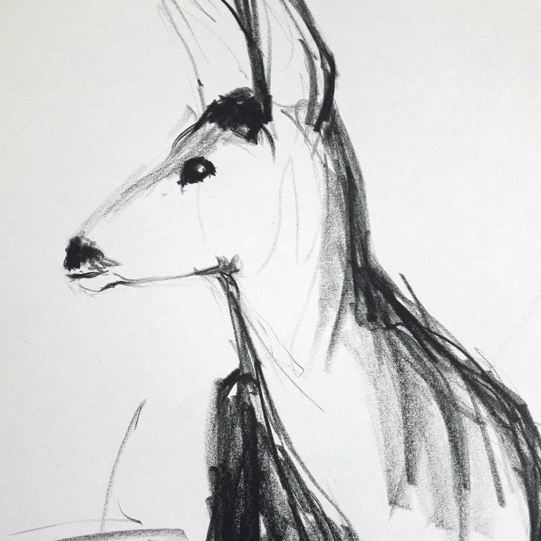 Original Minimalism Animal Drawing by Karina Plachetka