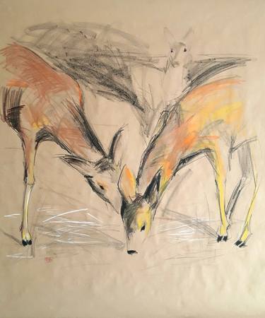 Original Impressionism Animal Drawings by Karina Plachetka