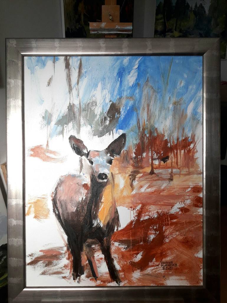 Original Expressionism Animal Painting by Karina Plachetka