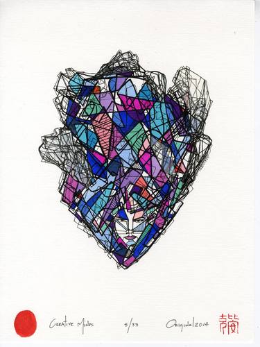 Original Cubism Geometric Drawings by Bianca Trevino